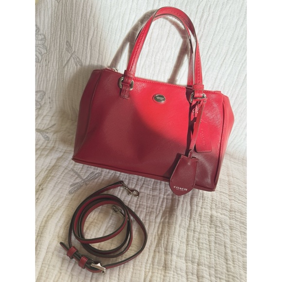 Coach Handbags - Coach Red Leather Mini Satchel – Classic Design